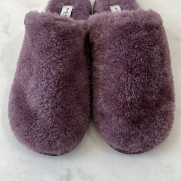 Coach Zennie Sig Light Purple Italian Sheep Fur Slippers Size 7 - Picture 9 of 11
